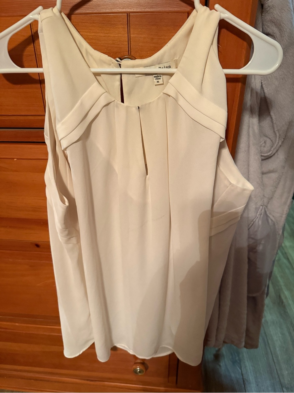 Elegant Cream Sleeveless Blouse